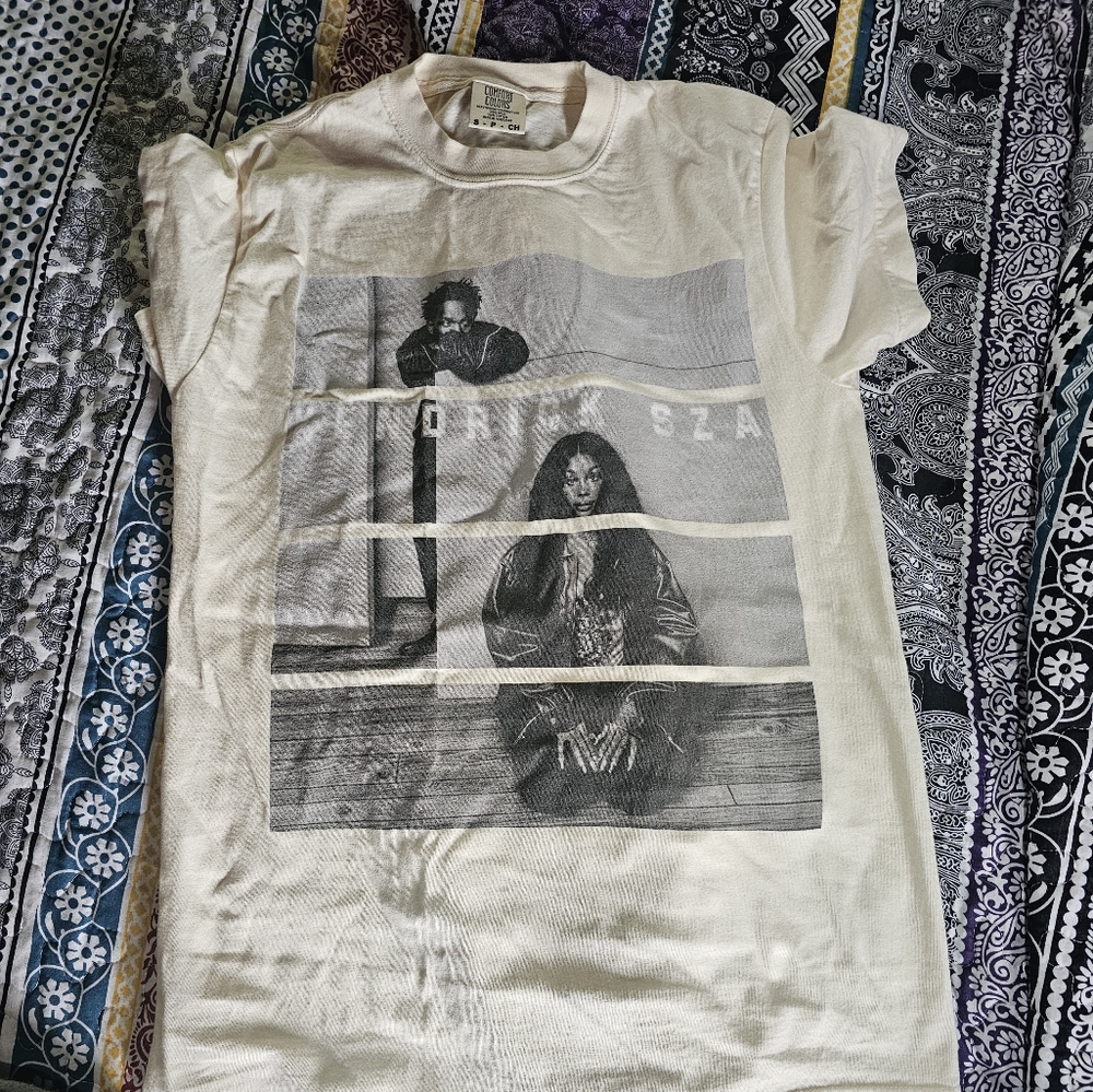 Kendrick Lamar and SZA Comfort Colors Cream Short Sleeve Tee with Graphic Design